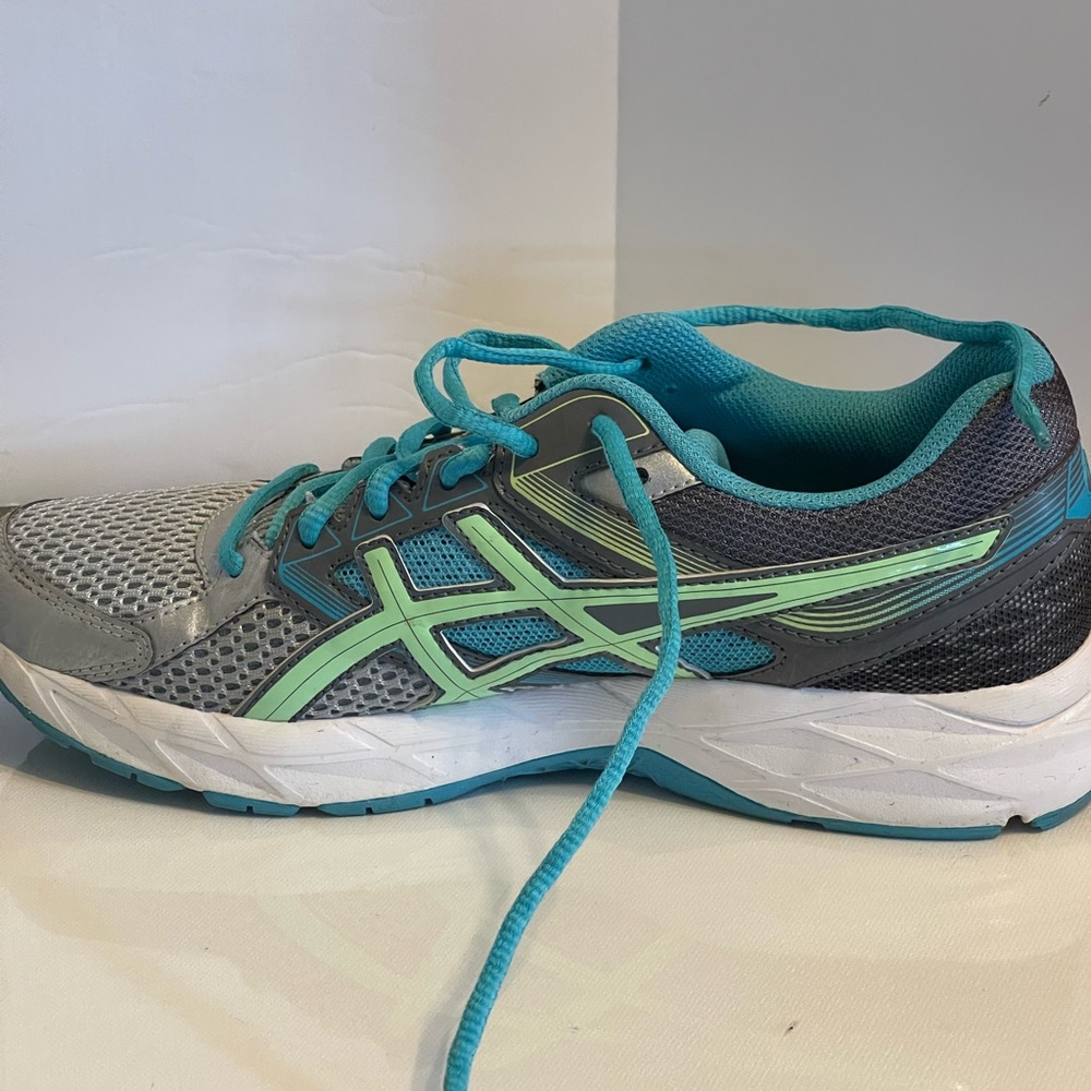 ASICS Gel Contend 3 Athletic Running Shoe Womens Size 7.5 T5F9N Gray Blue Green - Picture 4 of 8